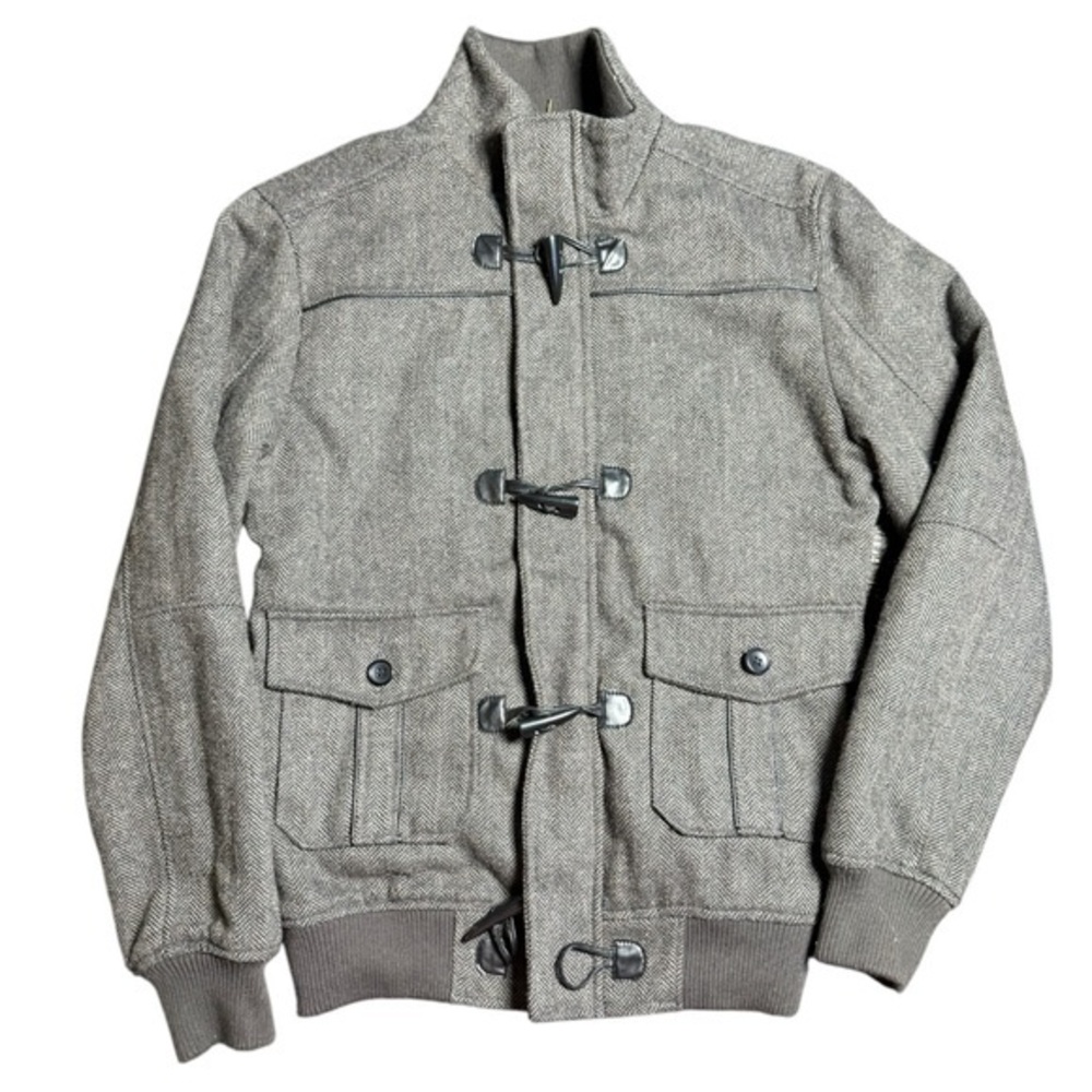Y2K G by GUESS MEN'S HERRINGBONE TOGGLE COAT SIZE SMALL